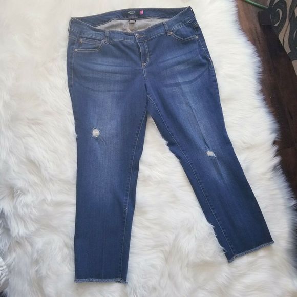 Torrid Denim - Torrid Distressed Skinny Jeans Sz 18 Medium Wash